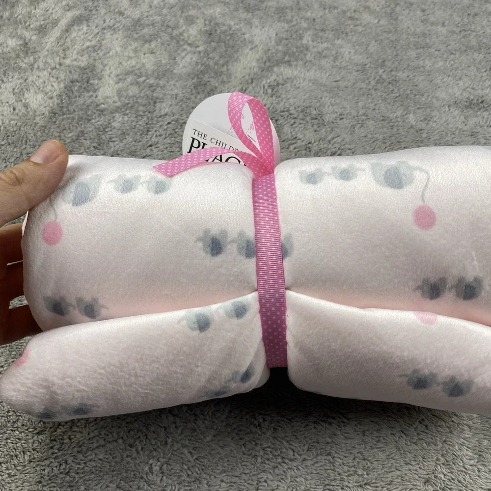 The Childrens Place‎ Baby Blanket Gray Pink Elephants Balloons Sherpa
